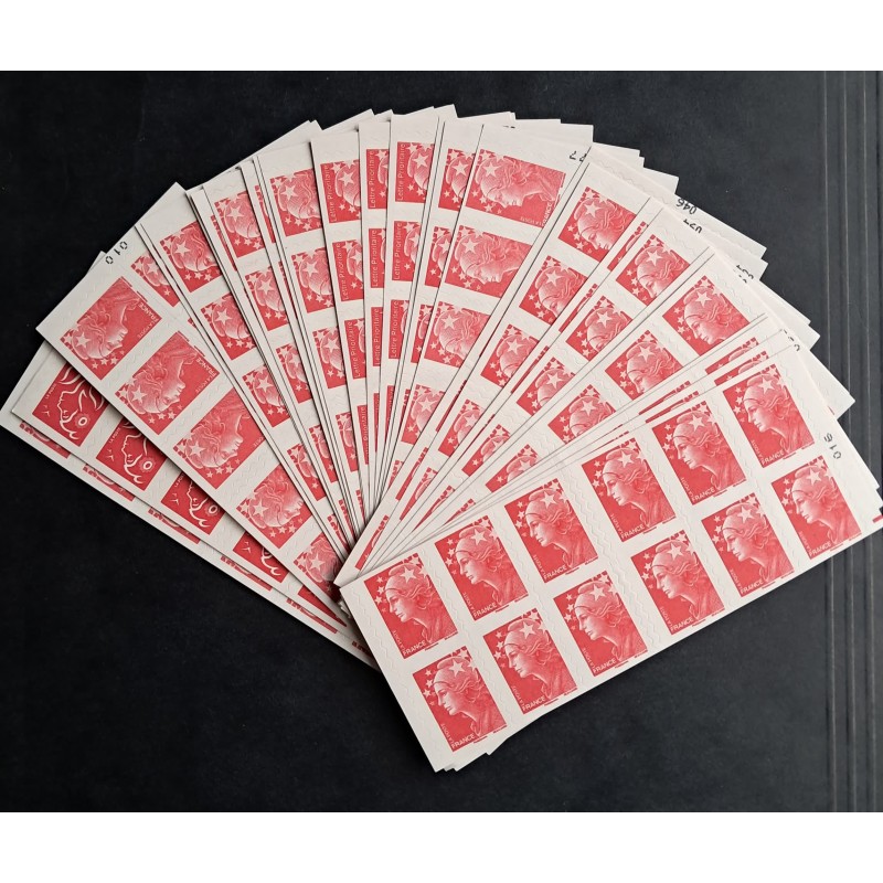 LOT DE 40 CARNETS DE 12 TIMBRES AUTOADHESIFS POUR 627.20 AU LIEU DE 729.60 EUROS