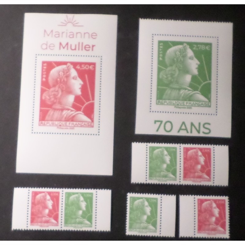FRANCE SALON 2025 LOT timbres MARIANNE MULLER DETACHES' de CARNET neuf** MNH