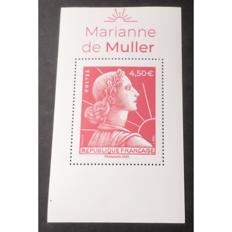 FRANCE SALON 2025 timbre GRAND FORMAT MARIANNE MULLER ROUGE de CARNET neuf** MNH