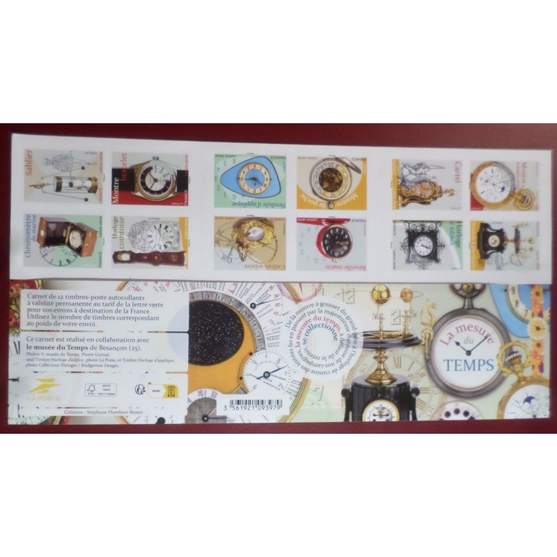 FRANCE 2025 CARNET timbres AUTOADHESIFS MONTRES HORLOGES MESURE DU TEMPS neuf**
