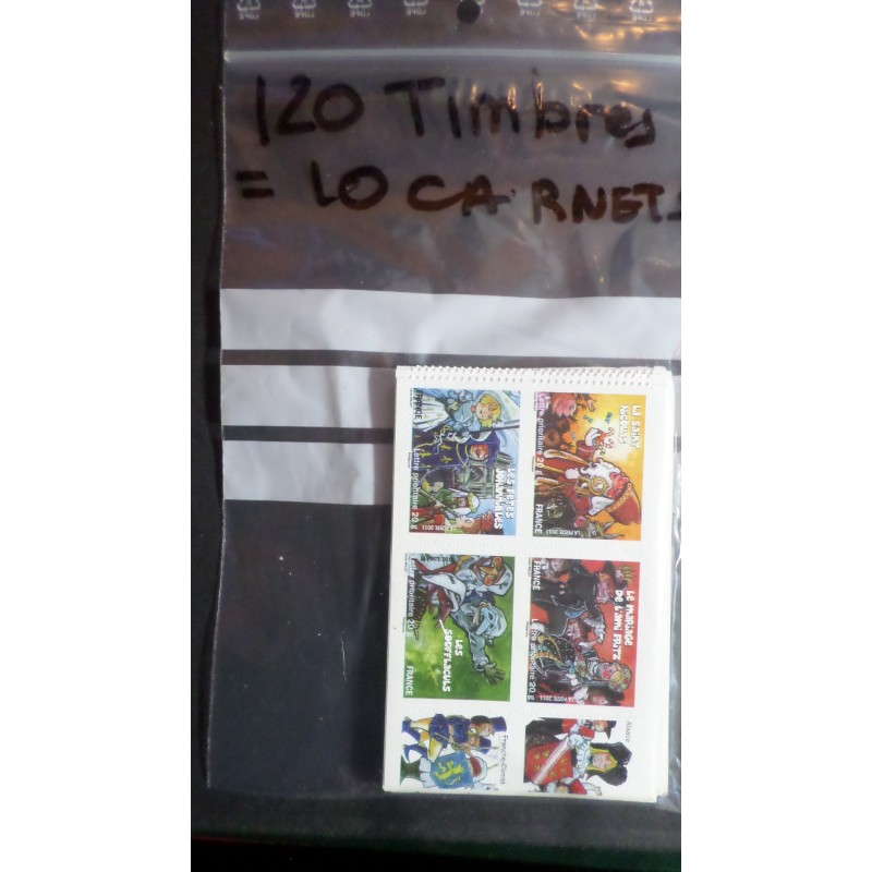 LOT TIMBRES AUTOADHESIFS EN POCHETTES DE 120 TIMBRES 156.80 EUROS AU LIEU DE 182.40 EUROS