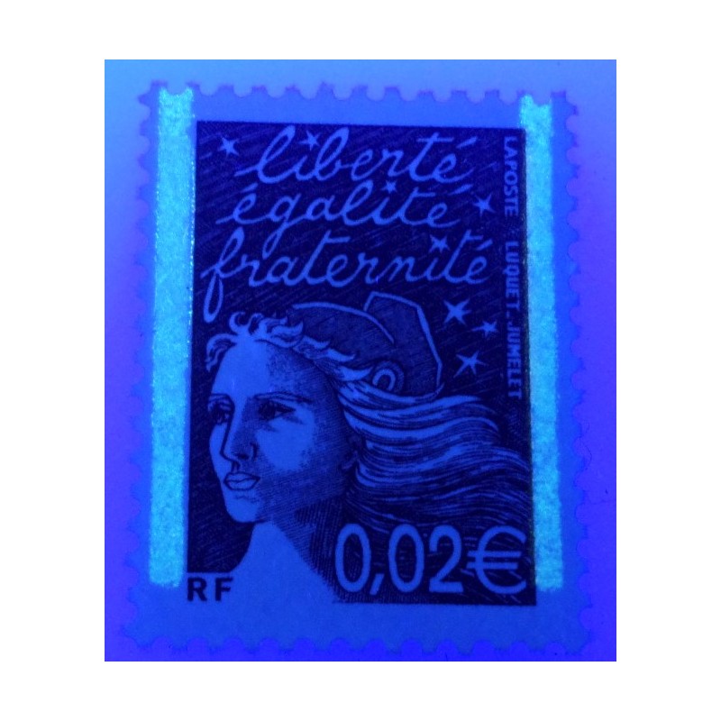 FRANCE 2002 TIMBRE 3444D VARIETE' 2 BANDES PHOSPHORE MARIANNE LUQUET neuf** MNH