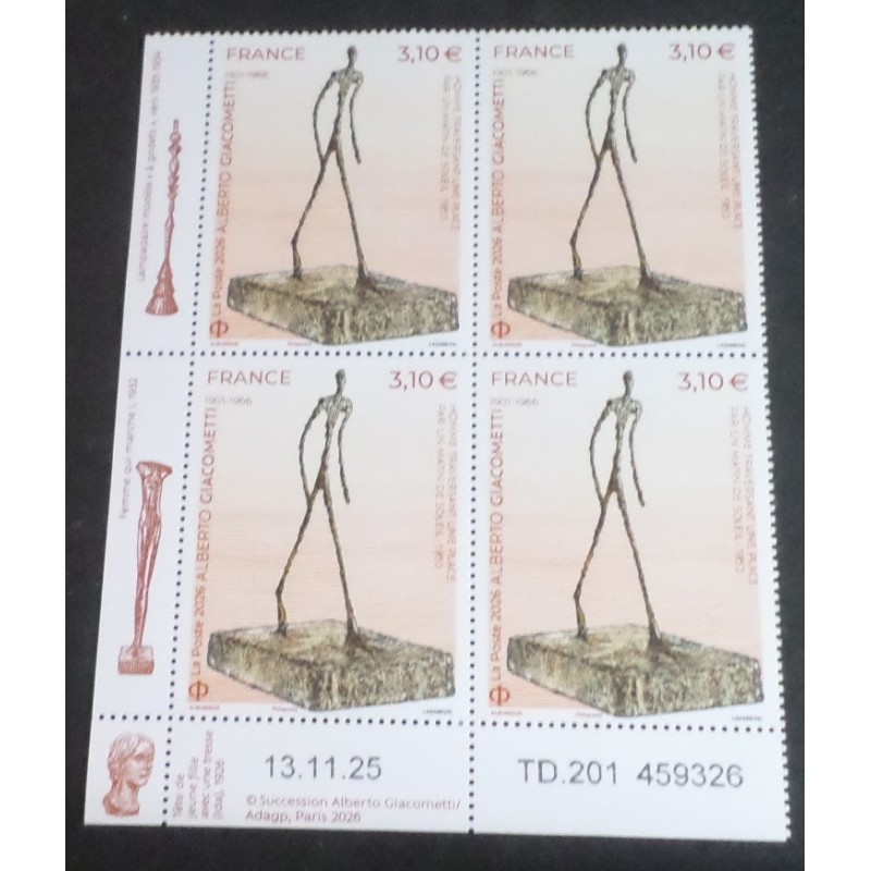 copy of FRANCE 2026 BANDE INSCRIPTION TIMBRE GIACOMETTI ART TABLEAU SCULPURE neuf** MNH