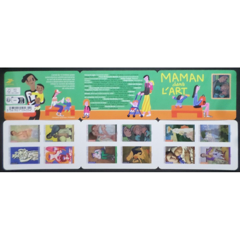 FRANCE 2026 CARNET TIMBRES MAMAN DANS L ART TABLEAUX AUTOADHESIF neuf** MNH