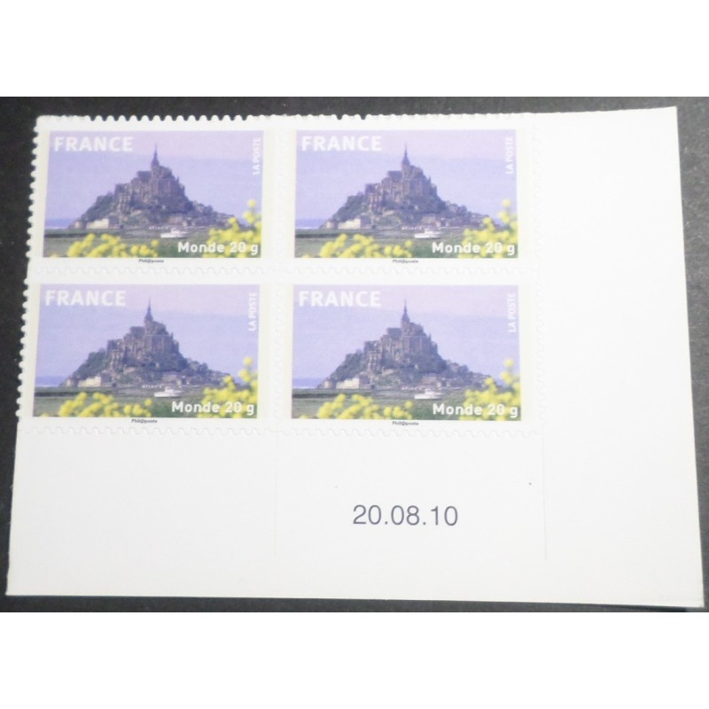 FRANCE 2009 timbre 334A COIN DATE' MONT SAINT MICHEL AUTOADHESIFS neuf** MONDE