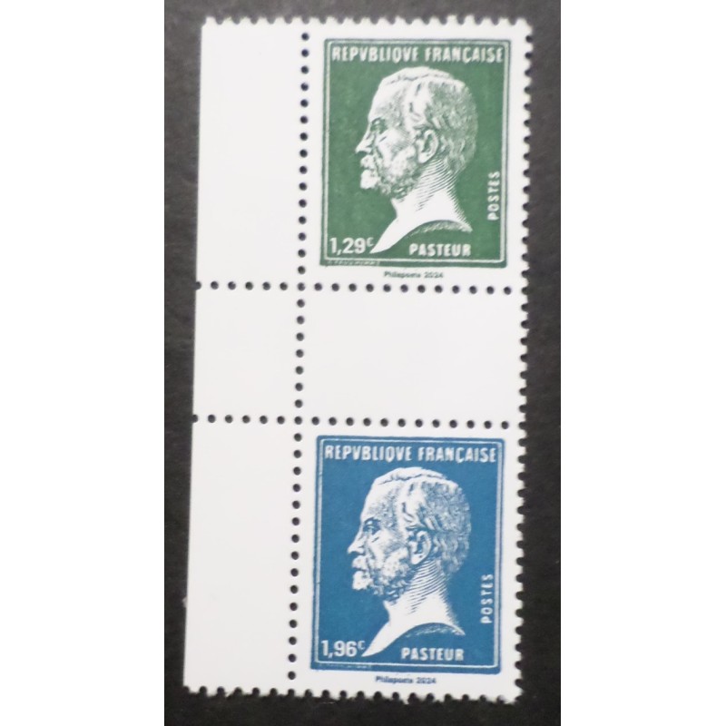 FRANCE 2024 PAIRE VERTICALE les 2 timbres PASTEUR du CARNET 1924 neuf** MNH