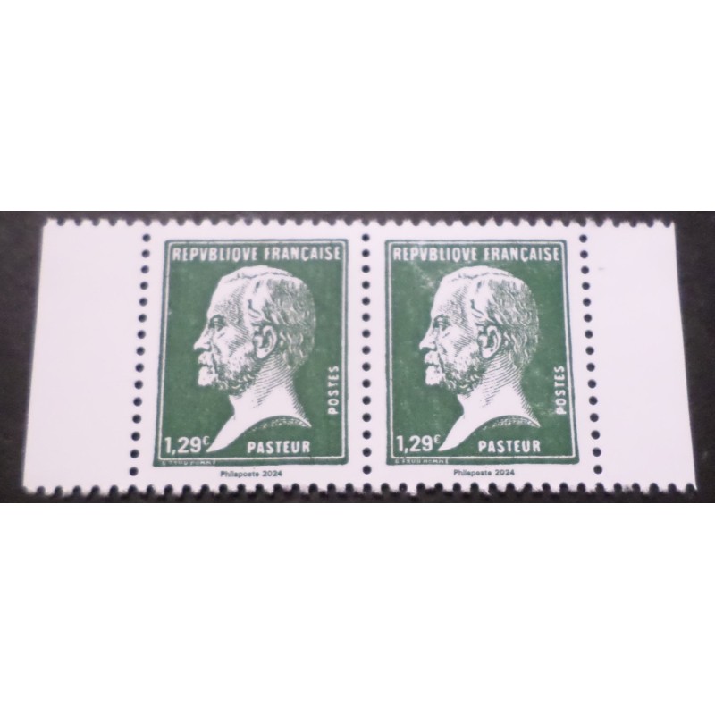 FRANCE 2024 PAIRE 2 timbres PASTEUR du CARNET 1924 LETTRE VERTE neuf** MNH
