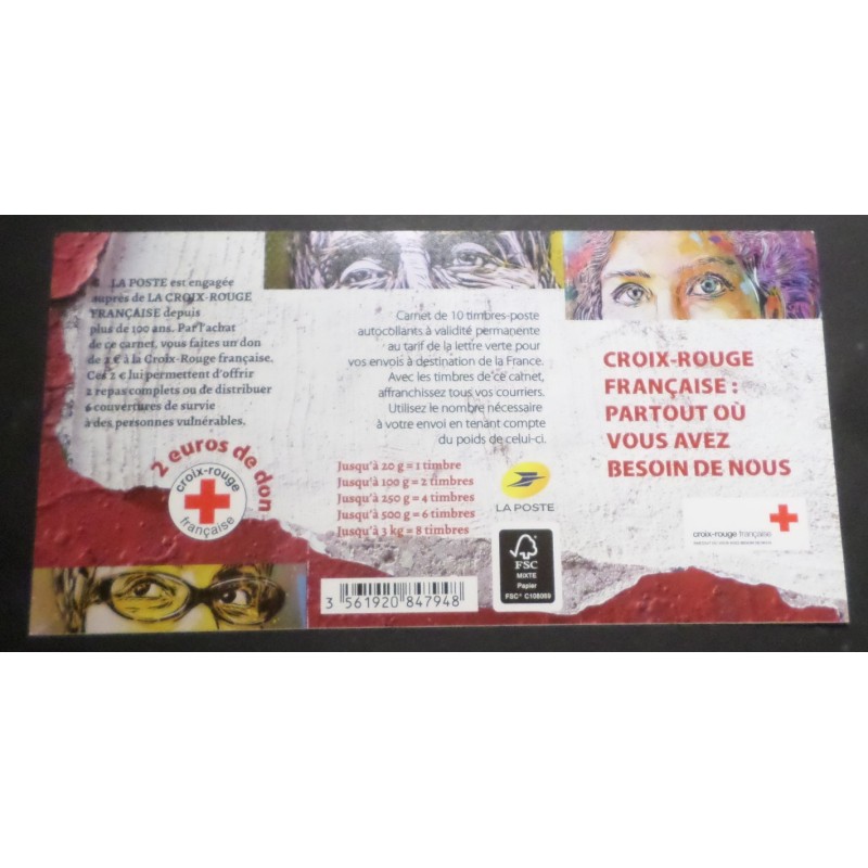 copy of FRANCE 2017 CARNET TIMBRES AUTOADHESIF BC1422 CROIX-ROUGE NOEL neuf** MNH