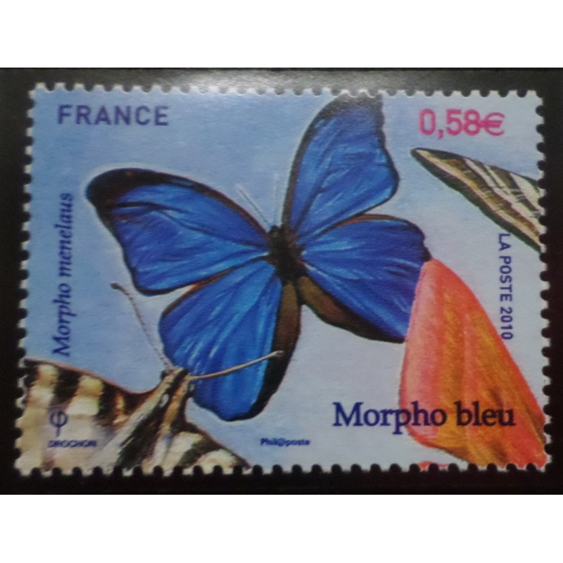 FRANCE 2010 timbre 4497 INSECTES PAPILLON MORPHO BLEU neuf** MNH STAMP
