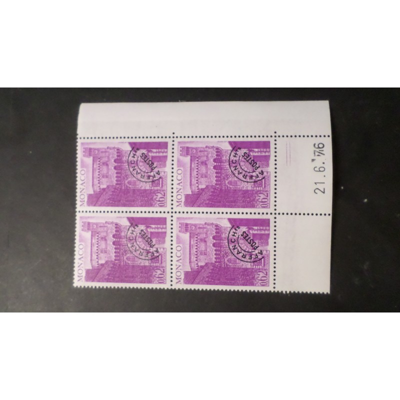 COIN DATE' MONACO 1976, timbre PREOBLITERE' 43, TOUR HORLOGE, neuf**, MNH