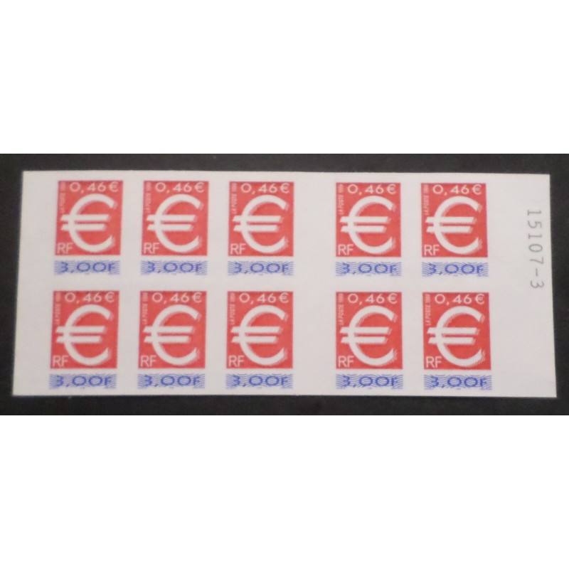 FRANCE 1999 CARNET timbres 3215-C1 NUMEROTE' EURO AUTOADHESIF neuf** VF MNH