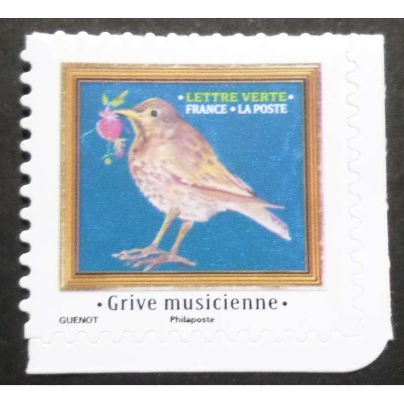 FRANCE 2025 TIMBRE AUTOADHESIF OISEAU GRIVE MUSICIENNE MELODIE neuf** MNH BIRD